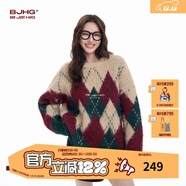 BJHG不計后果新款圣誕毛衣男款冬季潮牌寬松高級休閑慵懶風(fēng)情侶針織衫 圣誕綠 S