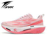 金萊克新款碳板跑鞋男青少年輕便減震運動(dòng)鞋中學(xué)生跑步鞋女款 粉紅色【金萊克官方】 34