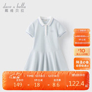 戴維貝拉女童連衣裙女孩裙子夏季兒童Polo裙抗菌涼感童裝