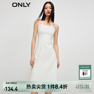 ONLY收腰氣質(zhì)休閑短裙牛仔吊帶連衣裙女|123342002 J2Z 白色牛仔提花印花 XS 155/76A
