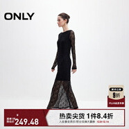 ONLY2025秋季新款甜美優(yōu)雅鉤花蕾絲長(cháng)袖長(cháng)裙連衣裙女|125161006 H1Z 黑色 2XL