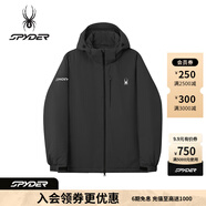 SPYDER蜘蛛秋冬男子防風(fēng)防水耐磨短款杜邦棉3L連帽棉服運動(dòng)外套25EF247M 黑色 XL