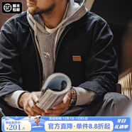 馬登工裝底特律獵裝夾克男美式復古J001巴恩風(fēng)翻領(lǐng)谷倉外套秋季新款 黑色 【男士休閑外套/高級感痞帥】 M