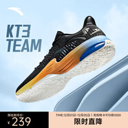 安踏KT3 team二代籃球鞋男鞋湯普森外場(chǎng)實(shí)戰防滑耐磨運動(dòng)鞋中幫KT球鞋 【KT3 team低幫款】基礎黑/碳灰-2 40 (7碼)