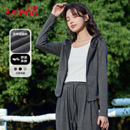 班尼路（Baleno）仿羊絨連帽修身開(kāi)衫小香風(fēng)外套女2025年春秋季新款潮流女裝上衣