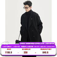 伯爵卓爾駱駝絨羊毛混紡雙面呢大衣男中長(cháng)款2025秋冬新款通勤男裝外套 月夜黑 【2代升級 - 無(wú)內膽】 M (170)