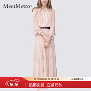 MeetMetro瑪依爾法式仙女連衣裙女2025秋新款高端氣質(zhì)純欲風(fēng)裙子禮服長(cháng)裙 藕粉【現貨閃電發(fā)】 S