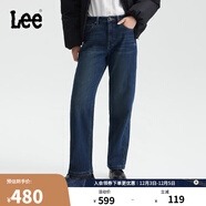 Lee25秋冬新429標準直腳加厚加絨深藍女保暖牛仔褲 深藍色 24