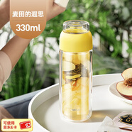 SIMELO施美樂(lè )茶水分離杯女玻璃杯雙層加厚高顏值帶過(guò)濾網(wǎng)泡茶水杯 新款檸檬黃(麥田的遐思) 330ml