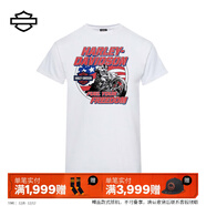 哈雷戴維森城市T恤系列 美式復古摩托車(chē)男士圓領(lǐng)短袖 休閑透氣 白色 XL