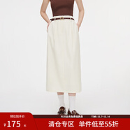 范思藍恩秋季簡(jiǎn)約通勤直筒半身裙女秋季2024新款通勤氣質(zhì)高腰裙子搭配腰帶 米色 XS