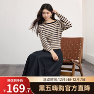 熙世界（sllsky）不規則抽繩a字皮裙半身裙2025秋冬新款復古中長(cháng)pu皮傘裙 寶藍條紋-上衣 L