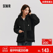 森馬（Semir）森馬外套女仿羊羔毛搖粒絨雙面穿連帽重磅夾克24新款109724108002