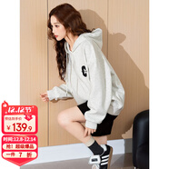 唐獅（TonLion）2024女前胸毛巾繡字母連帽衛衣 冷麻灰/加絨款 L 