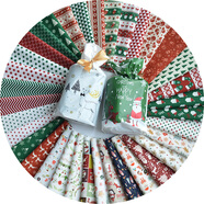 布料純棉棉布印花手工DIY材料全棉面料卡通娃衣服裝定位圣誕快樂(lè ) 38個(gè)圣誕圖案各20X20厘米