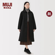 無(wú)印良品（MUJI） 女式 蓬松棉服立領(lǐng)大衣 外套女款冬裝25年秋冬新品女裝棉衣衣服 黑色 L (165/88A)