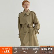 fano studios范洛Fano 經(jīng)典廓形氣質(zhì)風(fēng)衣外套女中長(cháng)款經(jīng)典英倫風(fēng)系帶2025秋季 卡其色 M