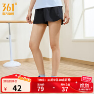 361°運(yùn)動(dòng)短褲男2025年新款夏季速干吸濕五分褲透氣彈力男褲 【女款】超級(jí)黑 L
