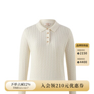 ELAND衣戀毛衣女復古翻領(lǐng)短袖合身顯瘦長(cháng)袖針織衫2025新款 象牙白長(cháng)袖EEKWF89S01 L /170
