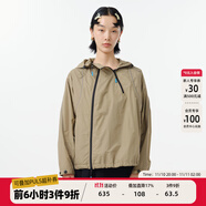 幻走（MOVEUP）2025春季新款.FUN系列連帽撞色丈根設(shè)計(jì)師短款防曬服女 卡其 S