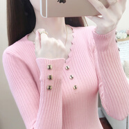 香影純V領(lǐng)毛衣打底衫內搭2025早秋設計感穿搭女秋冬新款上衣百搭針織衫 粉色 S (建議95斤以?xún)?