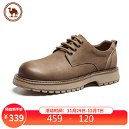 駱駝男鞋休閑牛皮英倫風(fēng)工裝鞋耐磨低幫馬丁靴 P15A201022 黃棕 39