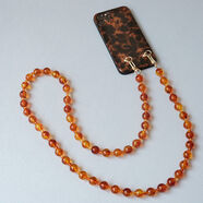 流行故飾劉詩(shī)詩(shī)串珠彩虹長(cháng)款手機鏈女時(shí)尚斜挎可背掛鏈通用帶夾片鏈子 琥珀色斜跨款120cm-送貼片