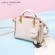LOLLIPOPS包包女式2025新款斜挎包真皮單肩包女大容量包包輕奢小眾高級感包 米白色