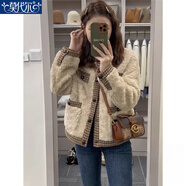 莫代爾2025秋冬季新款小個(gè)子短款仿羊羔毛外套女寬松加厚保暖上衣棉服女 圖片 M 建議100-115斤