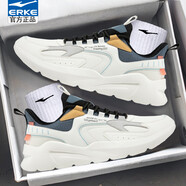 鴻星爾克男鞋運動(dòng)鞋男秋冬紅星男鞋厚底老爹鞋休閑鞋皮面防水鞋子加絨棉鞋 皮面防潑水丨白灰藍丨0272 40 【官方正品/現貨速發(fā)】