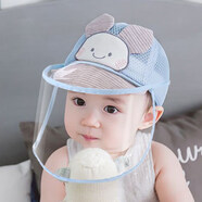 通用房直售嬰兒防飛沫寶寶兒童隔離面罩新生嬰兒隔離防病毒面部 大萌臉-天空蘭 44碼帽圍(40-44cm)0-6個(gè)月