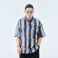 路林狼 L[選購幸運袋]半墨大號男士短袖t恤2025夏季短袖襯衫Polo衫破碼大 MDCX253164黑色 5XL _(225斤-250斤)