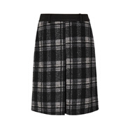 indicia英倫風(fēng)格紋毛呢半身裙格子短裙子冬季商場(chǎng)同款標記女裝 灰色 S