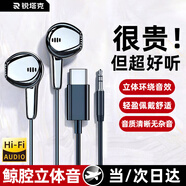Rtako【升級數字芯片丨鯨腔立體音】半入耳有線(xiàn)耳機type-c圓頭3.5mm磁吸適配蘋(píng)果華為電腦游戲通話(huà)音樂(lè ) 酷雅黑丨Type-C【鯨腔環(huán)繞立體音】 【磁吸設計| 線(xiàn)控帶麥】隔音降噪