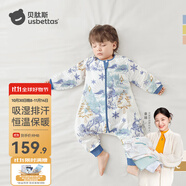 貝肽斯睡袋嬰兒春秋季兒童分腿保暖防驚跳睡衣新生兒寶寶恒溫睡袋防踢被 天鹿春秋雙層-感溫(20-26℃） M碼 80-95cm(建議1.5-2.5歲）