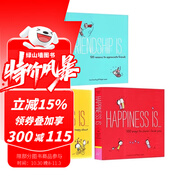 英文原版 Happiness is 500 Ways to Be in the Moment 治愈系繪本 3冊(cè) 500 Ways to Show I Love You 漫畫故事圖畫書 綠山墻