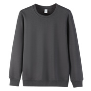 匡都（KRDUGBR）秋冬季衛衣男加絨加厚長(cháng)袖t恤圓領(lǐng)休閑簡(jiǎn)約重磅修身型秋衣冬裝 深灰 M 【80-100斤】