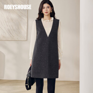 ROEYSHOUSE羅衣溫柔風(fēng)A字連衣裙女秋冬毛呢亮片拉鏈背心裙13031 深灰色 M   