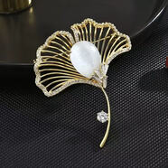 胖東來(lái)同款郁金香胸針雅氣質(zhì)時(shí)尚母貝別針珍珠胸花西裝大衣配飾 貓眼石胸針