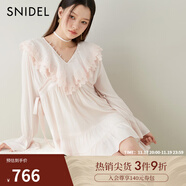 SNIDEL春夏刺繡花邊荷葉領(lǐng)喇叭袖襯衫連衣裙SWFB251065 粉米色 均碼 (F)