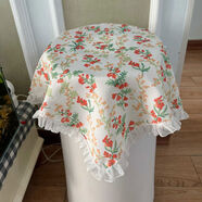 花邊ins風(fēng)布藝立式空調蓋布空氣凈化罩床頭柜巾打印機遮灰防塵巾 抽褶花邊JZM花團錦簇 100*100cm加大號蓋巾