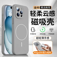 可可麗麗適用蘋(píng)果13pro手機殼iphone13pro保護套全包超薄膚感液態(tài)Magsafe磁吸充電硅膠防摔男女款 鈦灰色