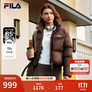 FILA官方女士羽絨服2025冬季新款運(yùn)動短款寬松保暖立領(lǐng)外套 深巖褐-BN XL 175/92A/XL