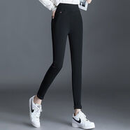 啄木鳥(niǎo)（TUCANO）牛仔褲新款高腰秋冬季加絨打底褲外穿女牛仔大|碼彈力小腳長(cháng)褲子 黑色（單褲) 27 碼(建議80-95斤)