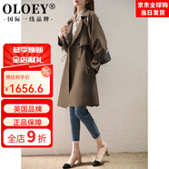 OLOEY國際一線(xiàn)品牌大碼風(fēng)衣女高端大氣正肩外套春秋胖mm感氣質(zhì)顯瘦長(cháng)袖 倫敦霧色 (淺咖色) M 【100-125斤】