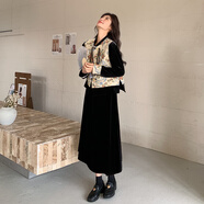 黑色新中式連衣裙女2025年春新款高級感國風(fēng)馬甲知識分子裙子套裝 黑色套裝 馬甲 裙子 (優(yōu)質(zhì)版） L