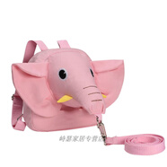 筏芯防丟失牽引繩兒童防走失牽引書(shū)包寶寶防丟繩子外出遛娃神器背包可 粉色小飛象