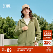 森馬梅花系列外套女寬松插肩袖刺繡春秋休閑連帽夾克109524108001