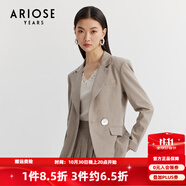 艾諾絲雅詩(shī)商場(chǎng)同款春秋新款一?？畚餮b外套短款休閑小西服上衣10221326 燕麥色 XL