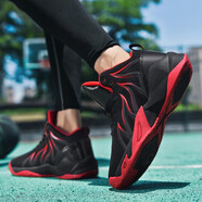 李寧龘膜籃球鞋男鞋2023年春夏季運(yùn)動(dòng)鞋跑步鞋飛織球鞋潮流 旺克6897黑紅 36